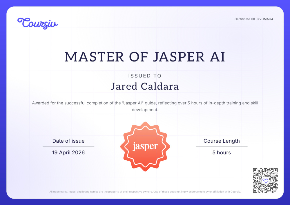 Jared Caldara, Master of Jasper AI