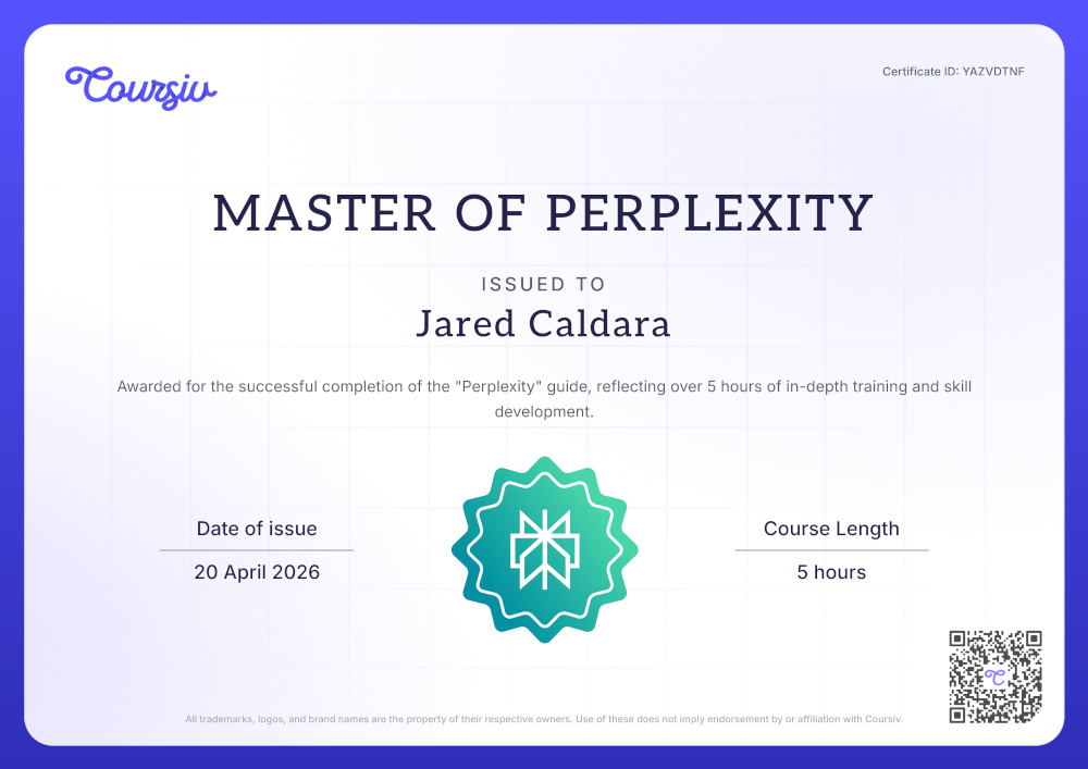 Jared Caldara, Certified Master of Perplexity
